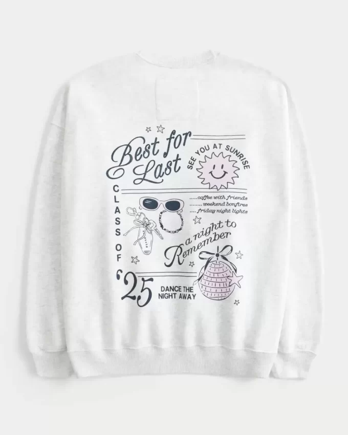 2025 Mezuniyet Sınıfı Büyük Boy Grafikli Sweatshirt