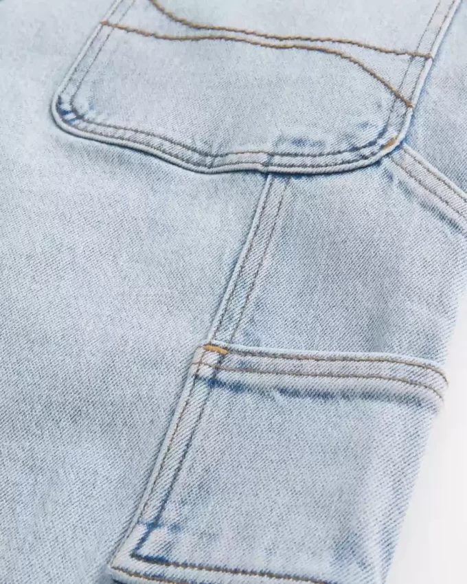 Açık Yıkama Bol Boyacı Kot Pantolonu