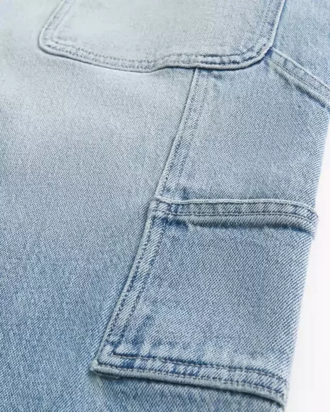 Açık Yıkama Bol Boyacı Kot Pantolonu