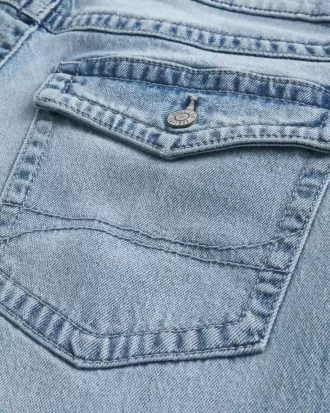 Açık Yıkama Bol Paça Kot Pantolon
