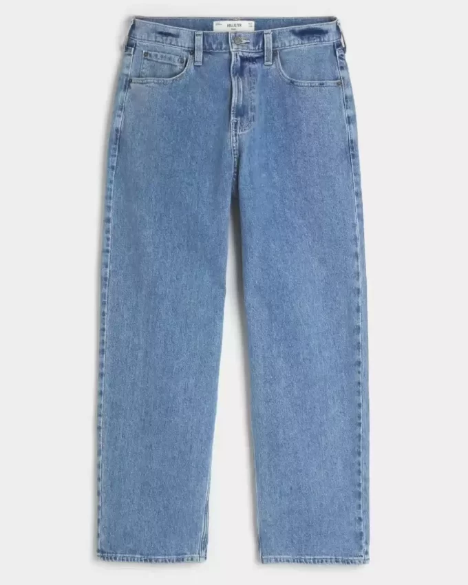 Açık Yıkama Bol Paça Kot Pantolon