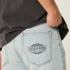 Açık Yıkama Downforce Yarış Grafikli Bol Kot Pantolon