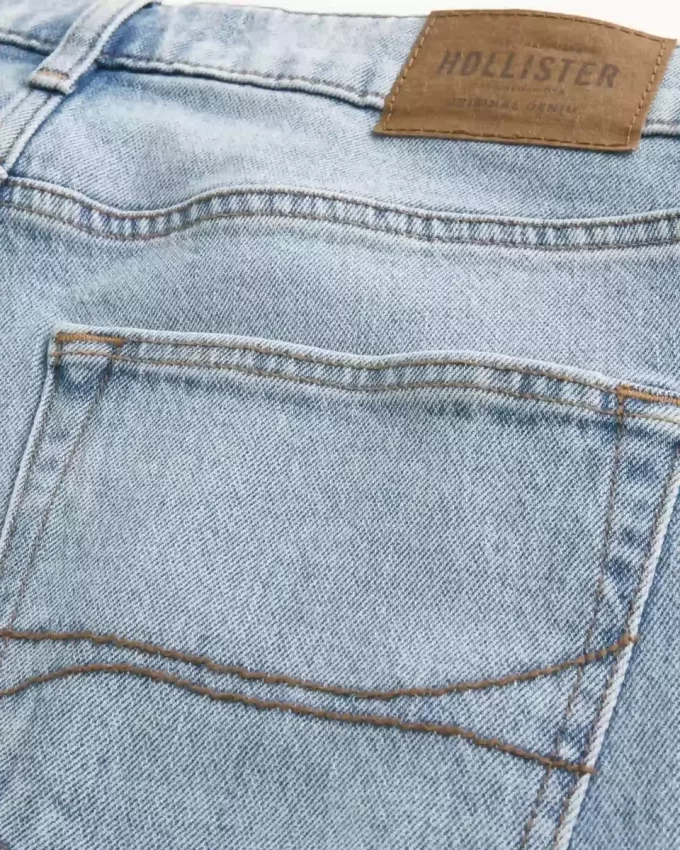 Açık Yıkama İnce Düz Kot Pantolon