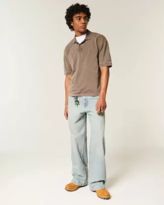 Açık Yıkama Süper Bol Pantolon