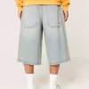 Açık Yıkama Yarım Boy Patenci Bol Pantolon