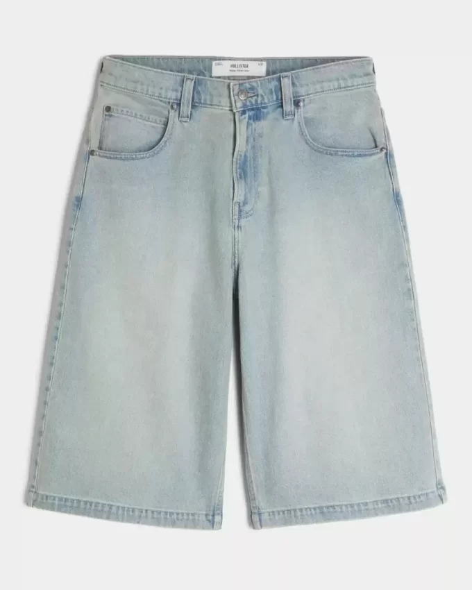 Açık Yıkama Yarım Boy Patenci Bol Pantolon