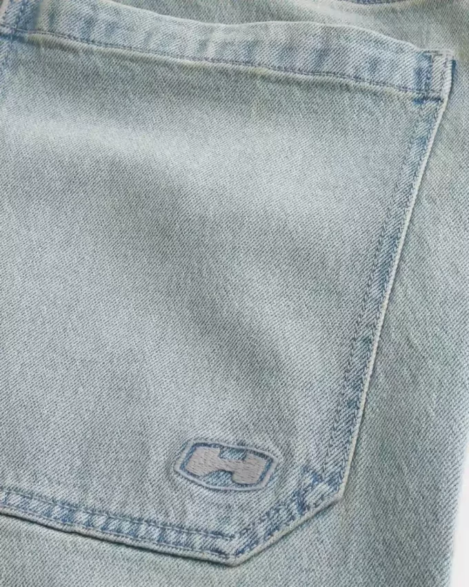 Açık Yıkama Yarım Boy Patenci Bol Pantolon