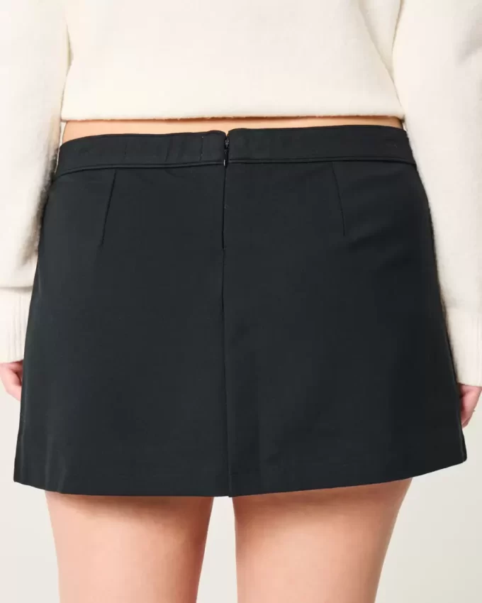 Alçak Katlı Ponte A-Line Mini Skort