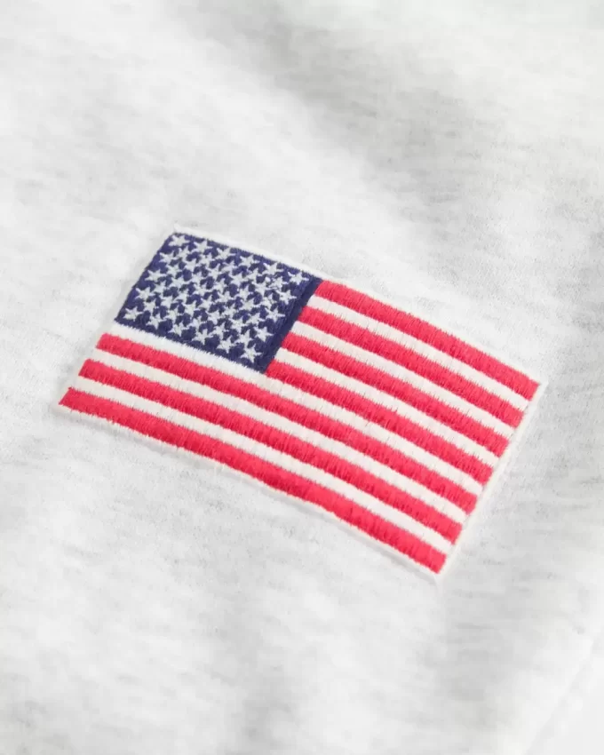 Amerikan Bayrağı Grafikli Düz Eşofman Altı