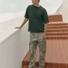 Ağır Ağırlıklı Bol Kamuflaj Kargo Pantolonu