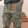 Ağır Ağırlıklı Bol Kamuflaj Kargo Pantolonu