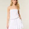 Askısız Bağcıklı Bluz Mini Elbise