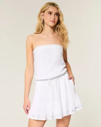 Askısız Bağcıklı Bluz Mini Elbise