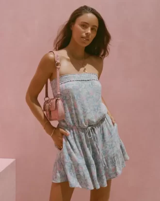 Askısız Bağcıklı Bluz Mini Elbise