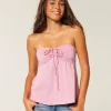 Askısız Büzgülü Babydoll Üst Askısız Büzgülü Babydoll Üst