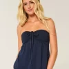 Askısız Büzgülü Babydoll Üst Askısız Büzgülü Babydoll Üst