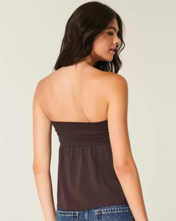 Askısız Büzgülü Babydoll Üst