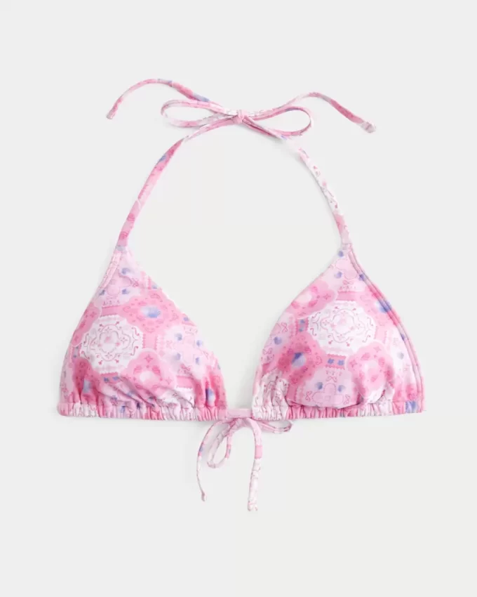 Bahar Tatili Halter Üçgen Bikini Üstü