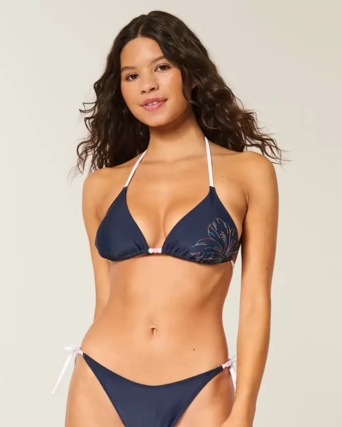 Bahar Tatili Halter Üçgen Bikini Üstü