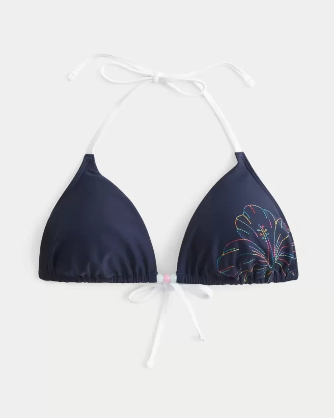 Bahar Tatili Halter Üçgen Bikini Üstü