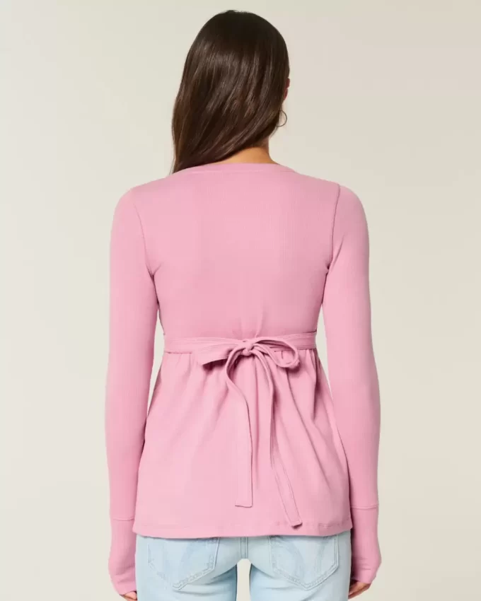 Bağlamalı Henley Babydoll Üstü