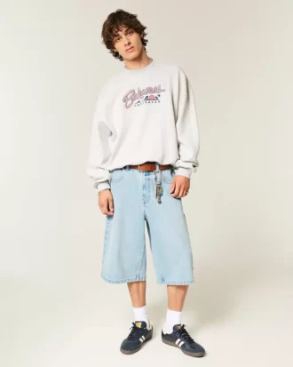 Bol Cinch Bahamalar Grafikli Mürettebat Sweatshirt