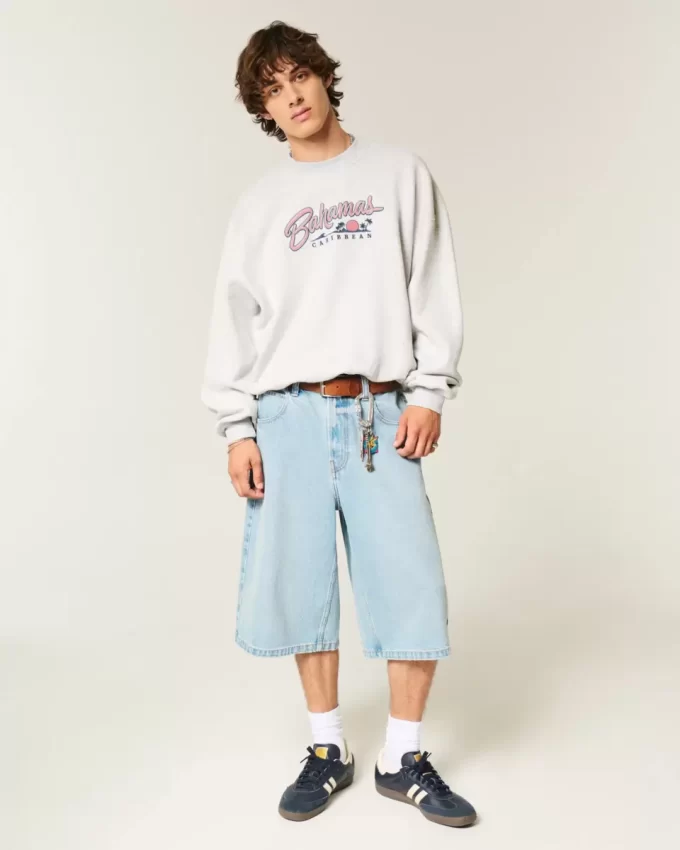 Bol Cinch Bahamalar Grafikli Mürettebat Sweatshirt