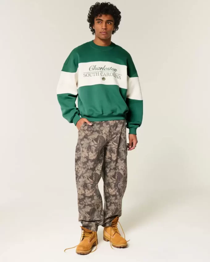 Bol Cinch Charleston Grafikli Mürettebat Sweatshirt