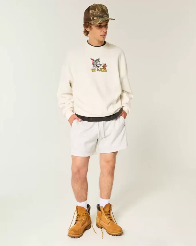 Bol Kesim Tom ve Jerry Grafikli Sweatshirt
