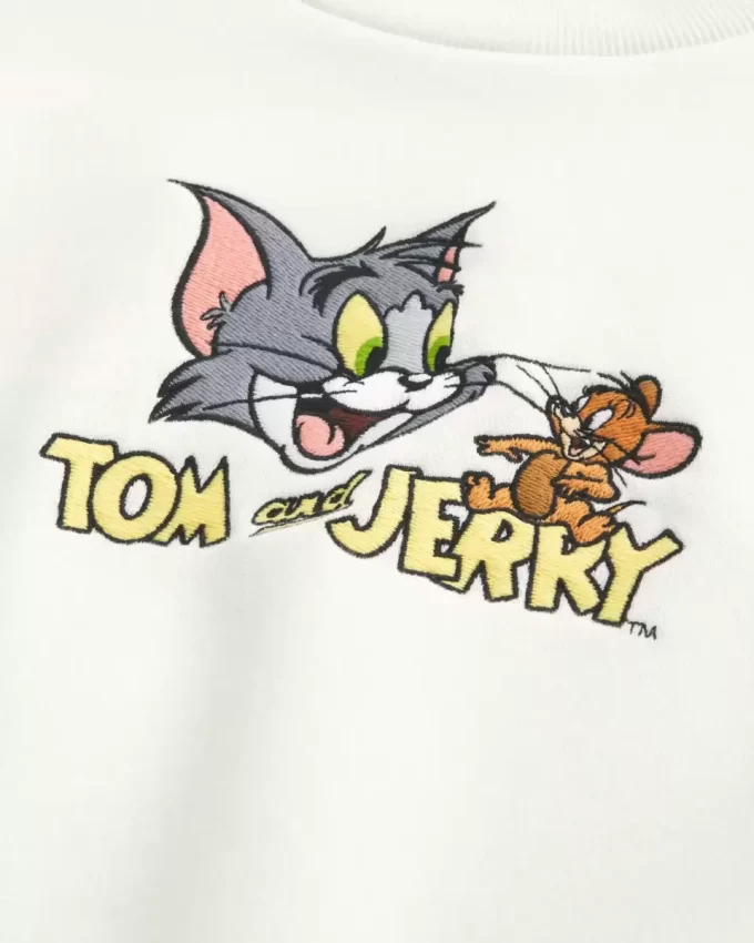 Bol Kesim Tom ve Jerry Grafikli Sweatshirt