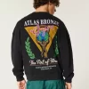 Boxy Atlas Bronz Spor Salonu Grafikli Sweatshirt