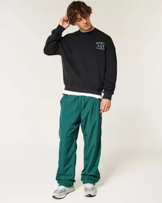 Boxy Atlas Bronz Spor Salonu Grafikli Sweatshirt