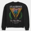 Boxy Atlas Bronz Spor Salonu Grafikli Sweatshirt