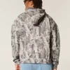 Boxy Camo Fermuarlı Kapüşonlu Üst