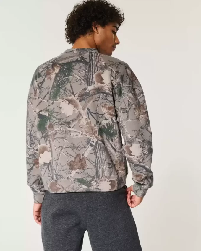 Boxy Camo Logolu Mürettebat Sweatshirt