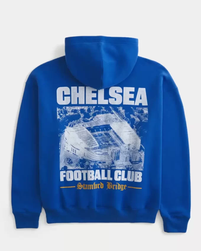 Boxy Chelsea FC Grafik Kapüşonlu