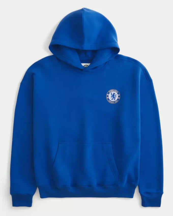 Boxy Chelsea FC Grafik Kapüşonlu