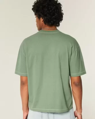 Boxy Crop Ağır Yıkanmış Mürettebat Tişörtü