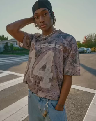 Boxy Crop Camo Dodge Grafik Forma