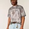 Boxy Crop Camo Dodge Grafik Forma