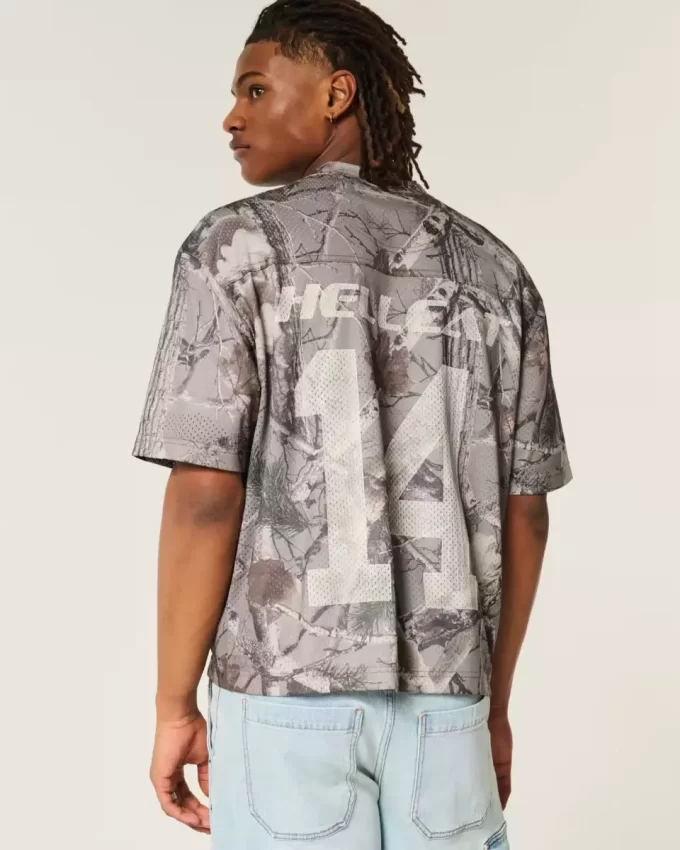 Boxy Crop Camo Dodge Grafik Forma