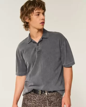 Boxy Crop Yıkanmış Polo