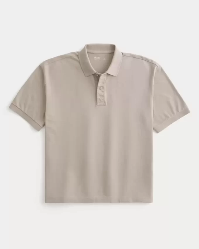 Boxy Crop Yıkanmış Polo