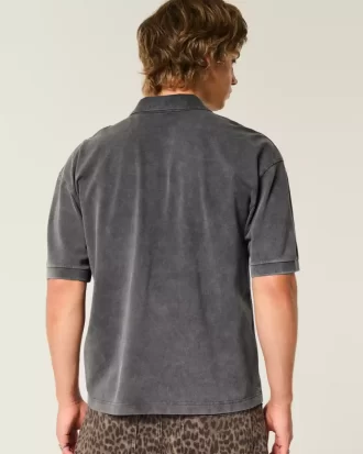 Boxy Crop Yıkanmış Polo