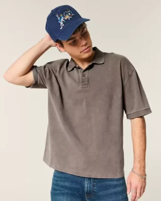 Boxy Crop Yıkanmış Polo