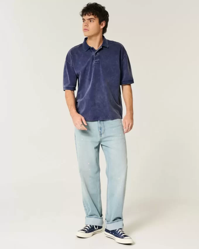 Boxy Crop Yıkanmış Polo