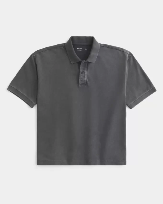 Boxy Crop Yıkanmış Polo