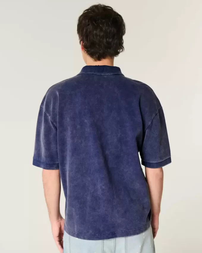 Boxy Crop Yıkanmış Polo