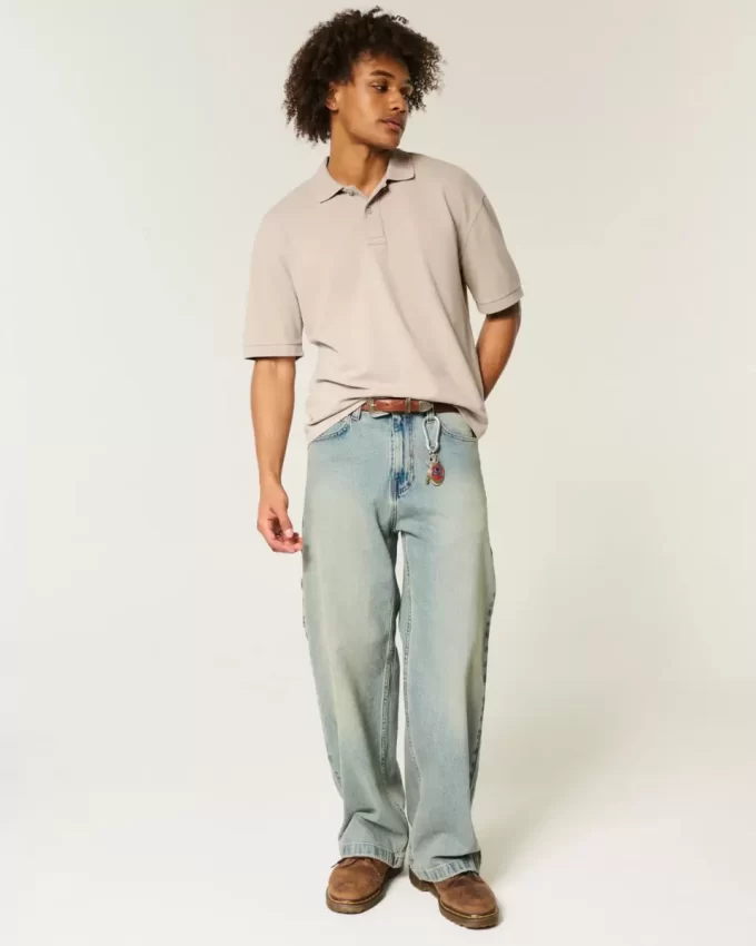 Boxy Crop Yıkanmış Polo
