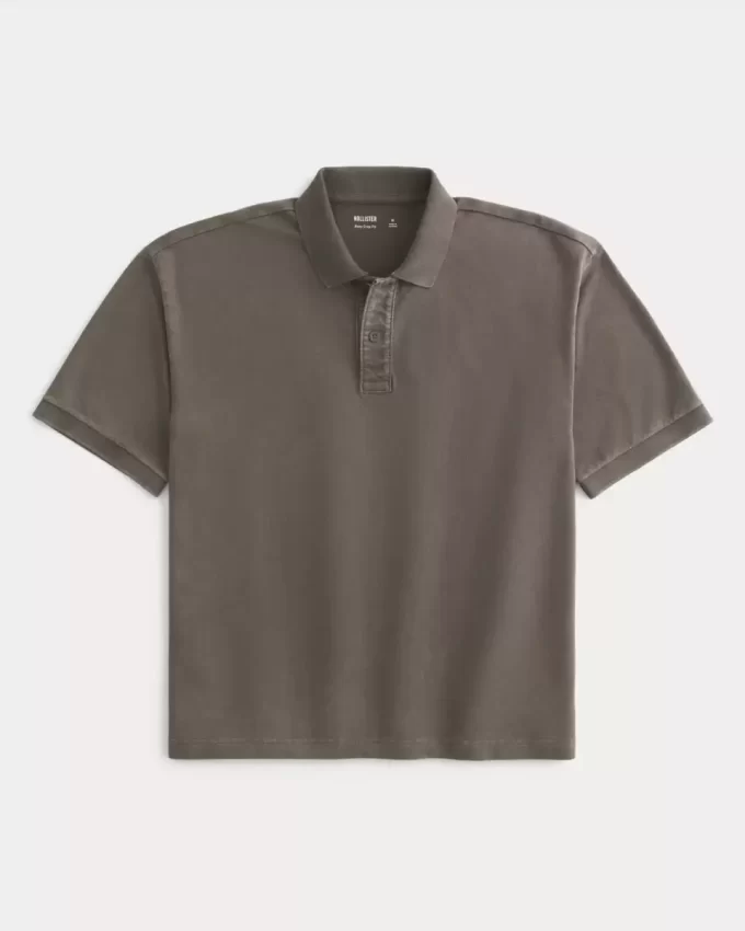 Boxy Crop Yıkanmış Polo